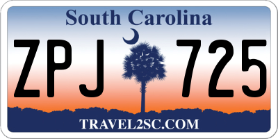 SC license plate ZPJ725