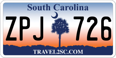 SC license plate ZPJ726