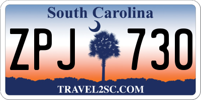SC license plate ZPJ730