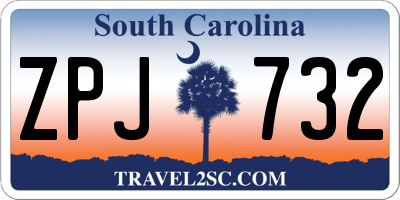 SC license plate ZPJ732