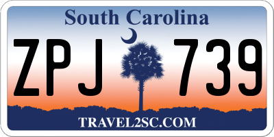 SC license plate ZPJ739