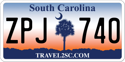 SC license plate ZPJ740