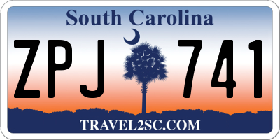 SC license plate ZPJ741
