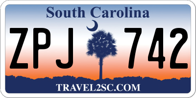 SC license plate ZPJ742