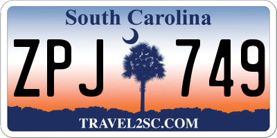 SC license plate ZPJ749