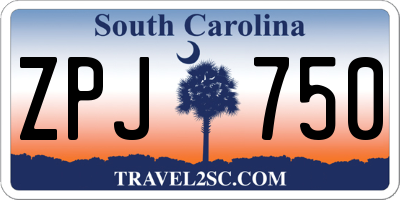 SC license plate ZPJ750
