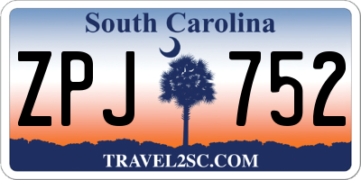 SC license plate ZPJ752