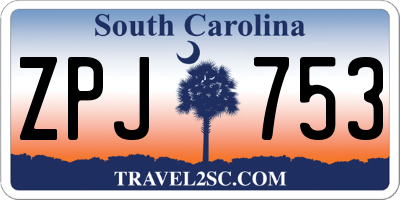 SC license plate ZPJ753