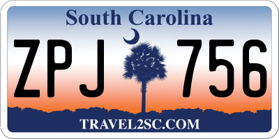 SC license plate ZPJ756