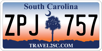 SC license plate ZPJ757
