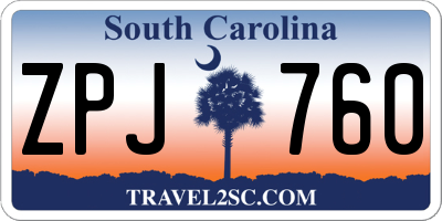 SC license plate ZPJ760