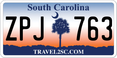 SC license plate ZPJ763