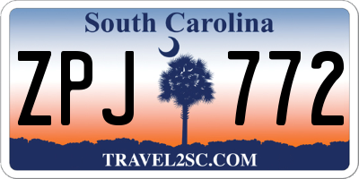 SC license plate ZPJ772