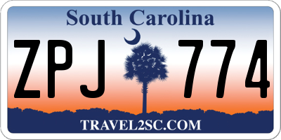 SC license plate ZPJ774