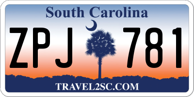 SC license plate ZPJ781