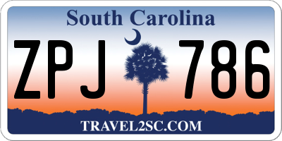SC license plate ZPJ786