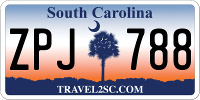 SC license plate ZPJ788