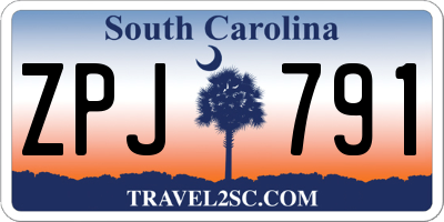 SC license plate ZPJ791
