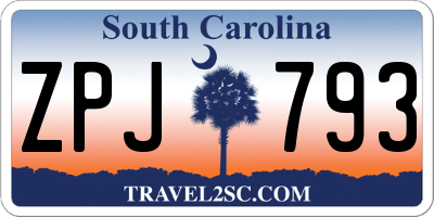 SC license plate ZPJ793