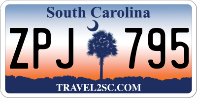 SC license plate ZPJ795