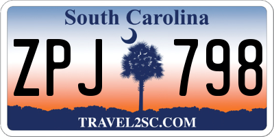 SC license plate ZPJ798