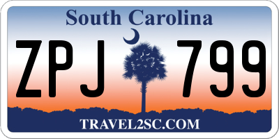 SC license plate ZPJ799
