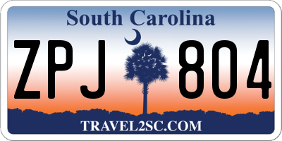 SC license plate ZPJ804