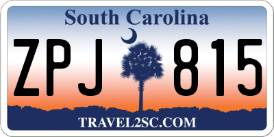 SC license plate ZPJ815