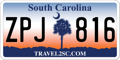 SC license plate ZPJ816