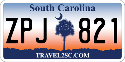 SC license plate ZPJ821