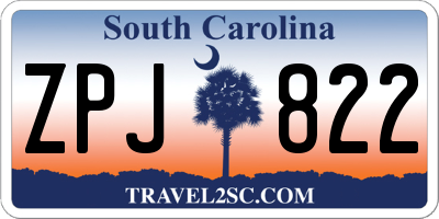 SC license plate ZPJ822
