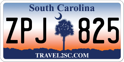 SC license plate ZPJ825