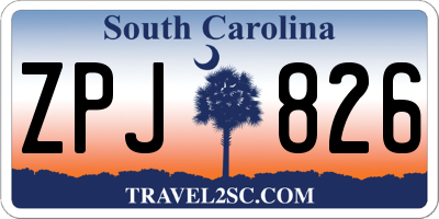 SC license plate ZPJ826