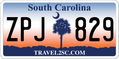 SC license plate ZPJ829