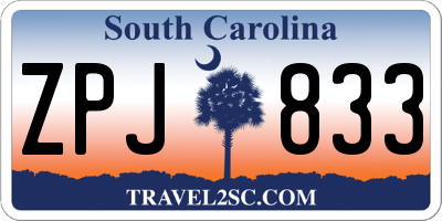 SC license plate ZPJ833