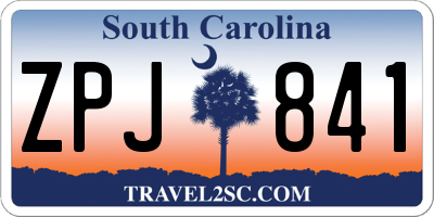 SC license plate ZPJ841
