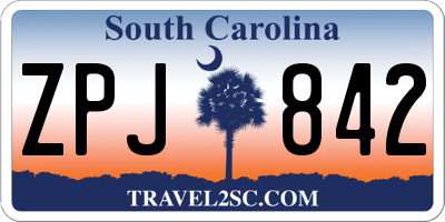 SC license plate ZPJ842