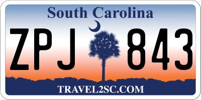 SC license plate ZPJ843