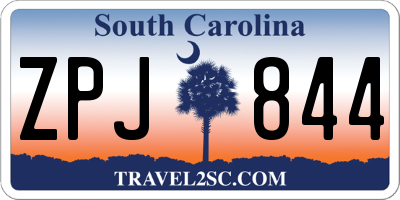 SC license plate ZPJ844