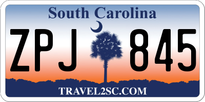 SC license plate ZPJ845