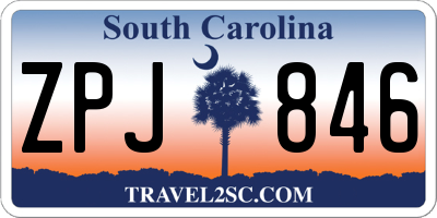 SC license plate ZPJ846
