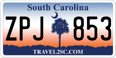 SC license plate ZPJ853