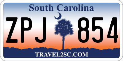 SC license plate ZPJ854