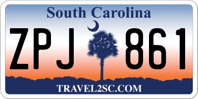 SC license plate ZPJ861