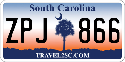 SC license plate ZPJ866