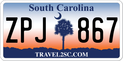 SC license plate ZPJ867