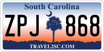 SC license plate ZPJ868
