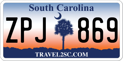 SC license plate ZPJ869