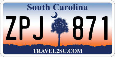 SC license plate ZPJ871