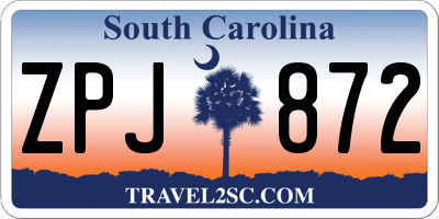 SC license plate ZPJ872
